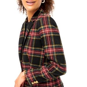 J Crew **Size 2 Classic Stewart Tartan Plaid Wool Blend Schoolboy Blazer, NEW